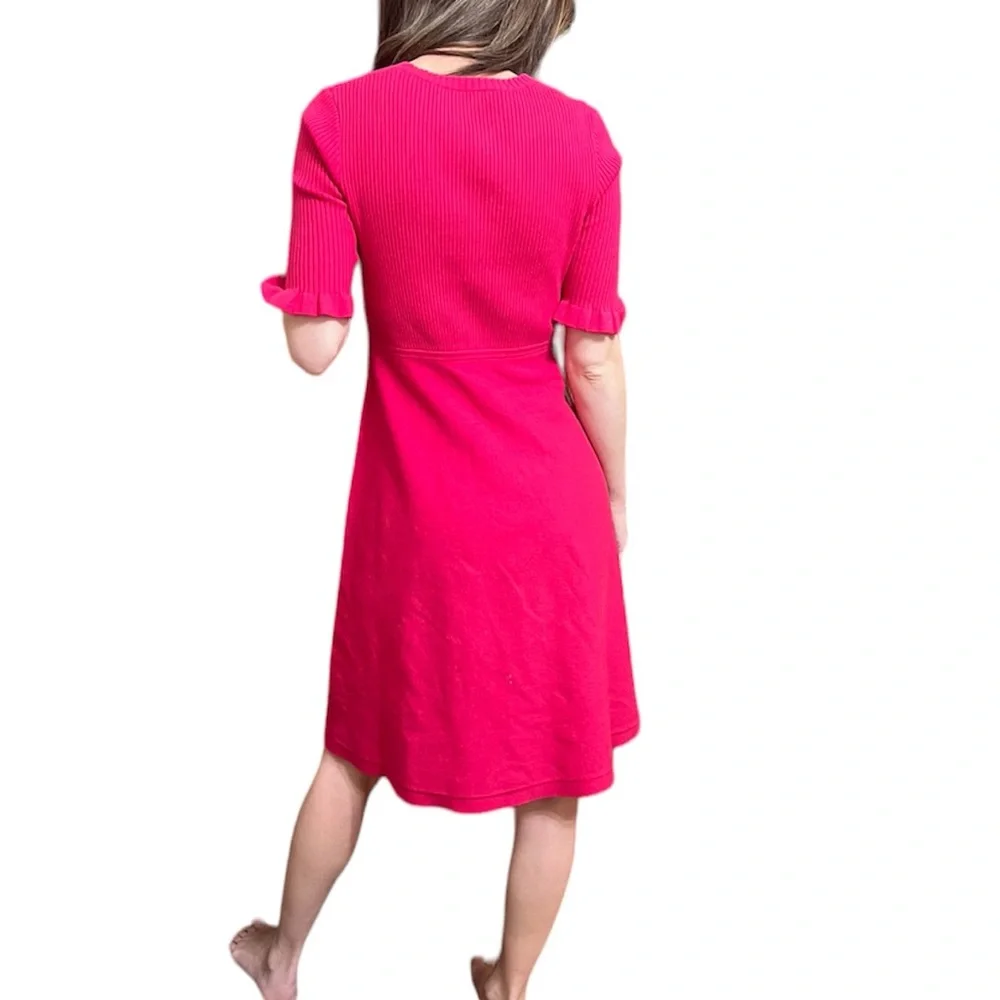 Kate Spade Pink Ribbed Knee Length Dress - Picture 4 of 7